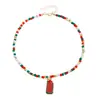 Joyería Transfronteriza Europea y Americana Collar de Navidad Femenino Dibujos Animados Fiesta de Año Nuevo Regalo Estilo de Combinación de Colores Ins Collar Gargantilla