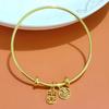 Pulsera de Cobre Plateado en Plata y Chapado en Oro Transmisión en Vivo Paz y Bendición Ajustable Pulsera de Anillo Liso Joyería de Plata para Novia