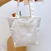 Bolsa de lonchera Bento para estudiante de lona de color sólido, bolsa pequeña cuadrada portátil para almacenamiento de maquillaje y mano, bolsa de lonchera de color sólido
