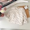 Conjunto de Vestido para Bebê Outono e Inverno Estilo Coreano Terno de Veludo para Bebê Menina de 1 a 3 Anos Estilo Ocidental Saia Quente de Algodão
