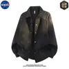 Camisa de manga larga con cuello de la marca NASA, de alta calidad, moderna, de lujo ligero, para hombre, casual y a la moda, talla grande, para primavera y otoño