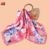 Novo Estilo Lenço Quadrado Feminino 70cm com Doce Estampa Floral, Seda Cetim Chiffon Fábrica Fonte Atacadista Lenço