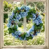 Guirlanda de cravo artificial para decoração de casa na primavera, enfeite para pendurar na porta externa, aro floral DIY arranjo Dia das Mães