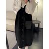 Diseño Nicho Suéter Suave Ceroso con Tirantes para Mujer 2025 Otoño e Invierno Nuevo Versátil Estilo Preppy Cintura Suelta Falda Larga Tejida