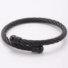 Nueva Pulsera de Acero Titanio, Suministro de Joyería de Comercio Exterior, Pulsera Geométrica Envolvente de Acero Inoxidable para Pareja con Personalidad Retro Moderna