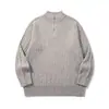 Suéter de Punto con Botones y Media Cremallera Estilo Retro Japonés Rumen Meng para Hombres y Mujeres, Holgado, Casual, Versátil, Jersey