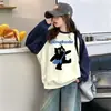 Sudadera infantil, nuevo modelo otoño 2026 para niños mayores, cálida, elegante, bloques de color, top para niñas, cuello redondo, manga larga, ropa infantil al por mayor