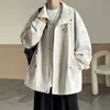 Jaqueta Chic Estilo Hong Kong Retrô Masculina Primavera e Outono Marca de Moda de Alto Padrão Streetwear Europeu e Americano Jaqueta Bomber Versátil vintage