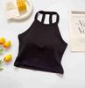 Camisole Puro Desejo Garota Gostosa Costas Nuas Gola Halter Algodão Puro Belo Top de Alça para Costas com Bojo Slim Fit Base Tubo