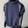 Sudadera con Capucha Bordada Estilo Étnico Chino para Hombre 2025 Otoño e Invierno Nueva Chaqueta Gruesa Casual con Empalmes de Color Contrastante