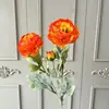 3 Flores de Peonía Artificiales con Acabado de Terciopelo para Arreglos de Boda, Arreglos Florales y Decoración de Sala de Estar
