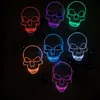 Máscara de Crânio Branca de PVC Máscara Luminosa de Halloween Luz Fria El Festa Festival Efeitos Especiais Luminosos