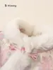 Vestido Hanfu de Invierno para Niñas, Nuevo Vestido Estilo Chino con Ribete de Felpa, Vestido Infantil para el Año Nuevo