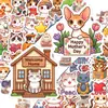 50 adesivos de diário de gato de compra direta transfronteiriça, adesivos fofos com tema de gato para planners, copos de água e decoração de mesa, feitos de material PP