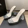 Sandálias Transparentes de Salto Ultra Alto de Cristal para Mulheres, Novo Modelo 2026, Sapatos Femininos Confortáveis e Estilosos, Versáteis