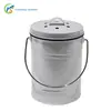 Cubo redondo blanco de fábrica para residuos de cocina y compostaje, fermentación de residuos de cocina, cubo de residuos de cocina de hierro de 3L