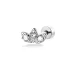 Brinco de Titânio com Coroa de Menina, Luxo de Nicho, Micro-Incrustado com Zircônia Colorida, Joia para Piercing