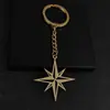 Diseño Personalizado Geométrico Europeo y Americano Colgante de Estrella de Ocho Puntas Llavero Conjunto Colgante Versátil para Ropa Accesorios