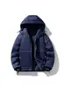 Jaqueta jeans masculina inverno espessada jeans azul algodão acolchoada com capuz quente moderna da moda alta qualidade