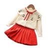 Conjunto de Falda de Punto para Niñas Estilo Primavera y Otoño 2022 Falda de Bebé Ropa para Niños Conjunto de Cárdigan Superior Suéter para Niños Pequeños