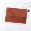 Bufanda de bambú de estilo coreano para mujer, otoño e invierno 2023, nueva bufanda de color sólido de Corea del Sur, otoño e invierno, borla, chal grande, venta al por mayor