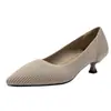 1507 Zapatos de Princesa Tejidos para Mujer de Punta Fina y Tacón Bajo Kitten, Suela Suave, Tacón Medio-Alto Planos para Mujer, Cómodos y Modernos, Elegantes