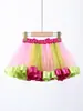 Ropa para niños estilo europeo y americano falda abullonada de arcoíris para niños falda para niñas estilo western falda de tul de malla para actuación de baile infantil