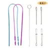 Amazon Set de Ensartador de Cuerda Elástica Largo Plástico Guía de Banda Elástica Ensartador de Doble Agujero Pinza para Ensartar