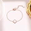 Pulseira de Trevo de Quatro Folhas de Luxo, Sortuda, Luxo Leve, Versátil, Concha de Ostra Ol Dupla Face, Não Desbota, Acessório de Moda de Verão para Mulheres