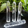 Venda Quente Transfronteiriça Cristal Refinado Branco Polido Coluna de Cristal Hexagonal Pontiaguda Única Decoração de Casa Ornamentos Personalizado Atacado