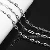 Corrente de clipe de aço inoxidável 18k banhado a vácuo pulseira colar artesanal acessórios de joias faça você mesmo