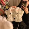 Guantes de Peluche Lindos Estilo Corea del Sur para Mujer Invierno Dibujos Animados Perro Estudiante Engrosados A prueba de Frío Colgantes para el Cuello Cálidos Lindos Dedos