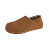 Versión de Piel de Vaca~Piel Suave Plantilla de Lana Zapatos Birkenstock para Mujer Suela Gruesa Uso Bidireccional Slip-On Casuales Perezosos Zapatos Cálidos con Terciopelo