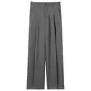 Colección Otoño/Invierno 2025: Nuevos pantalones de traje de color liso, pierna recta y cintura elástica, una opción elegante y ligera de estilo business casual para hombres.