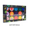 Set de pintura con sellos de 9 colores y 9 esponjas, set en blíster a base de agua y aceite, set de caja de regalo DIY con sellos personalizados