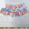 Banner de Feliz Aniversário Balão de Letra Feliz Aniversário Arranjo de Decoração de Festa Infantil Balão de Filme de Alumínio