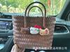 Livro Vermelho Pequeno com Gatinho Rattan de Imitação Vintage Cesta de Vegetais Tecida à Mão Bolsa Bolsa de Mão para Menina de Férias na Praia