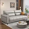 Sofá de couro minimalista italiano com padrão de teclas de piano resistente a arranhões de gato, adequado para salas de estar de vários tamanhos, um sofá de couro de linha reta de três ou quatro lugares para uso doméstico