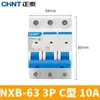 Disjuntor de ar Chint NXB 1P doméstico 2P pequeno micro disjuntor de ar 3P 4P monofásico 220V trifásico 380V
