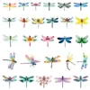 50 Piezas Calcomanías Impermeables de Libélula Acuarela Colorida Insectos de Colores Retro Diario DIY Decoración de Botella de Agua Maleta