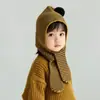 Gorro y Bufanda Todo en Uno para Niños Otoño e Invierno Niños y Niñas Gorro Tejido Gorro de Lana Gorro con Protección para las Orejas Gorro Caliente para Bebé