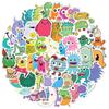 50 pegatinas de grafiti de monstruos de dibujos animados, decorativas para portátil, motocicleta, equipaje, pegatinas impermeables y extraíbles.