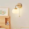 Lámpara de Pared Simple Nórdica Grano de Madera Estilo Japonés Sala de Estar Dormitorio Lámpara de Noche Lámpara de Ambiente Cálido Estilo Crema Creativo