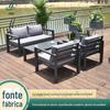 Conjunto de Sofá e Mesa de Centro para Exterior, Pátio, Vila, Impermeável, Proteção Solar, Escritório de Vendas, Lazer, Liga de Alumínio, Mesa e Cadeira para Exterior, Sofá
