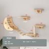 Árbol para Gatos de Pared DIY Marco de Escalada para Gatos Montado en Pared Rascador para Gatos Montado en Pared Plataforma de Salto para Gatos Estante para Gatos de Madera Maciza Cama para Gatos Integrada