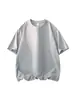 Camiseta de Verano para Hombre de Color Sólido, Manga Corta, Alta Gama, Talla Grande, Holgada, Algodón Puro, Talla Grande, Cuello Redondo, Manga Corta, Fina