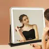 Espejo LED para maquillaje, espejo de tocador de escritorio, fuente de luz giratoria de tres colores, espejo inteligente de alta definición con luz de relleno