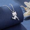 Moda simples fofo gatinho e peixe animal personalidade colar mulheres atacado