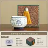 Xícara de chá estilo chinês com design de videira de lótus prateada pintada à mão, xícara de mestre, xícara grande Luo Han, conjunto de chá de cerâmica de grande capacidade para uso doméstico, chá Kung Fu