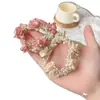 Lazo para el Cabello de Flor Rosa Francesa Cuerda para el Cabello de Perla Rosa Estilo Coreano Súper Hermoso Lazo de Gama Alta para Mujeres Accesorios para el Cabello